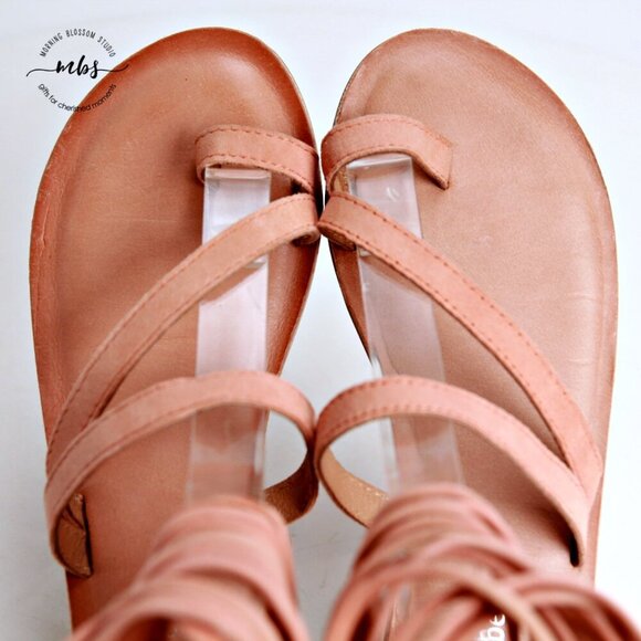 Jeffrey Campbell Glady Leather Tassel Zip Toe Loop Sandals Orange Women Size 3 - Picture 11 of 14